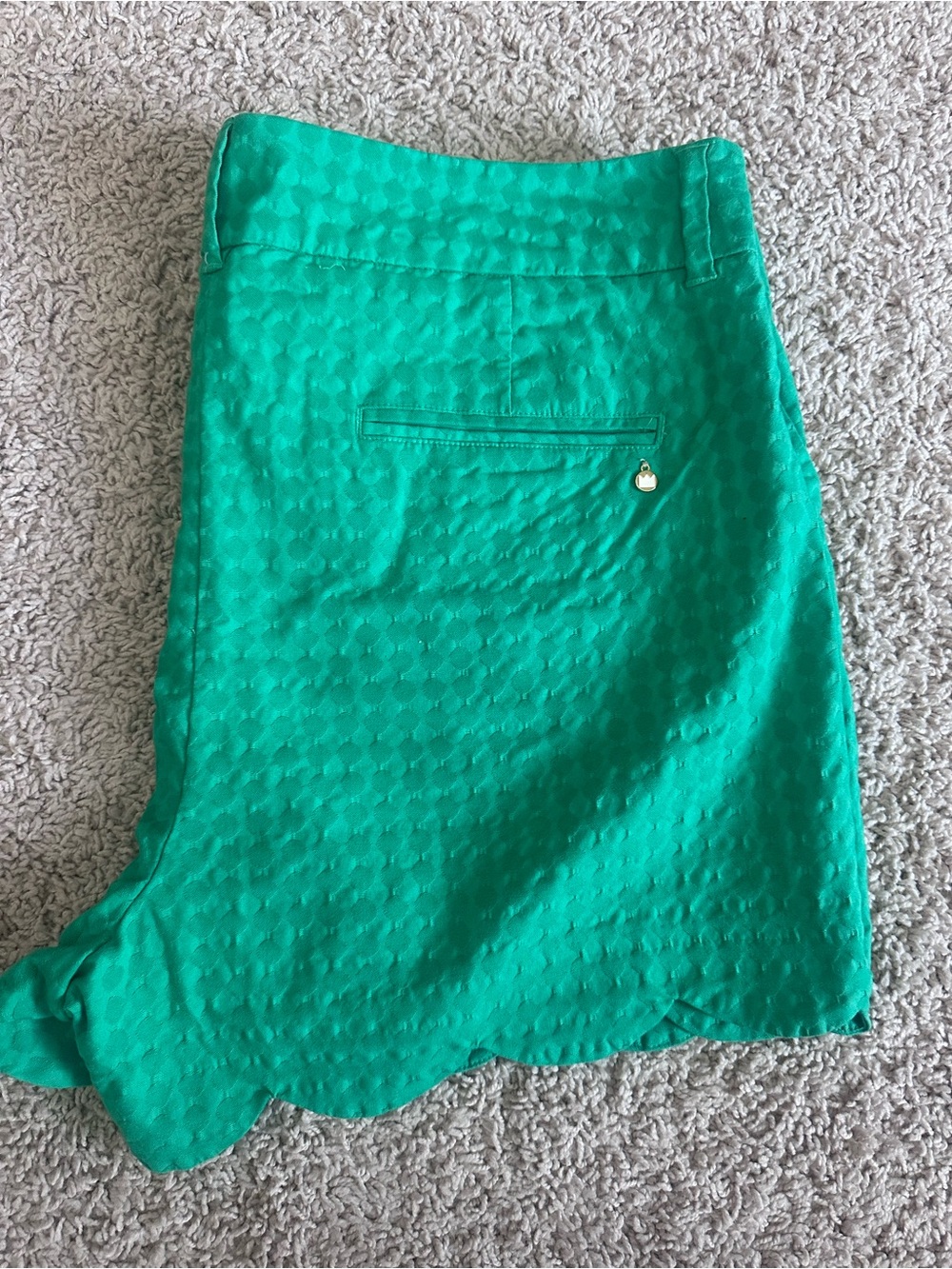 CROWN & IVY Green Textured Shorts